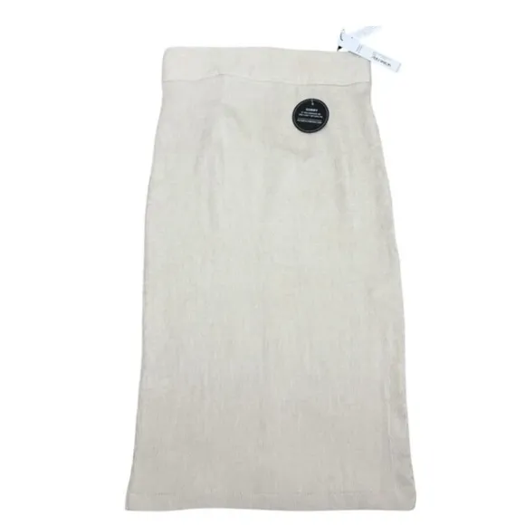 Closet London Skirt Womens Size 4 Cream Ribbed Bodycon Minimalist Pencil NWT