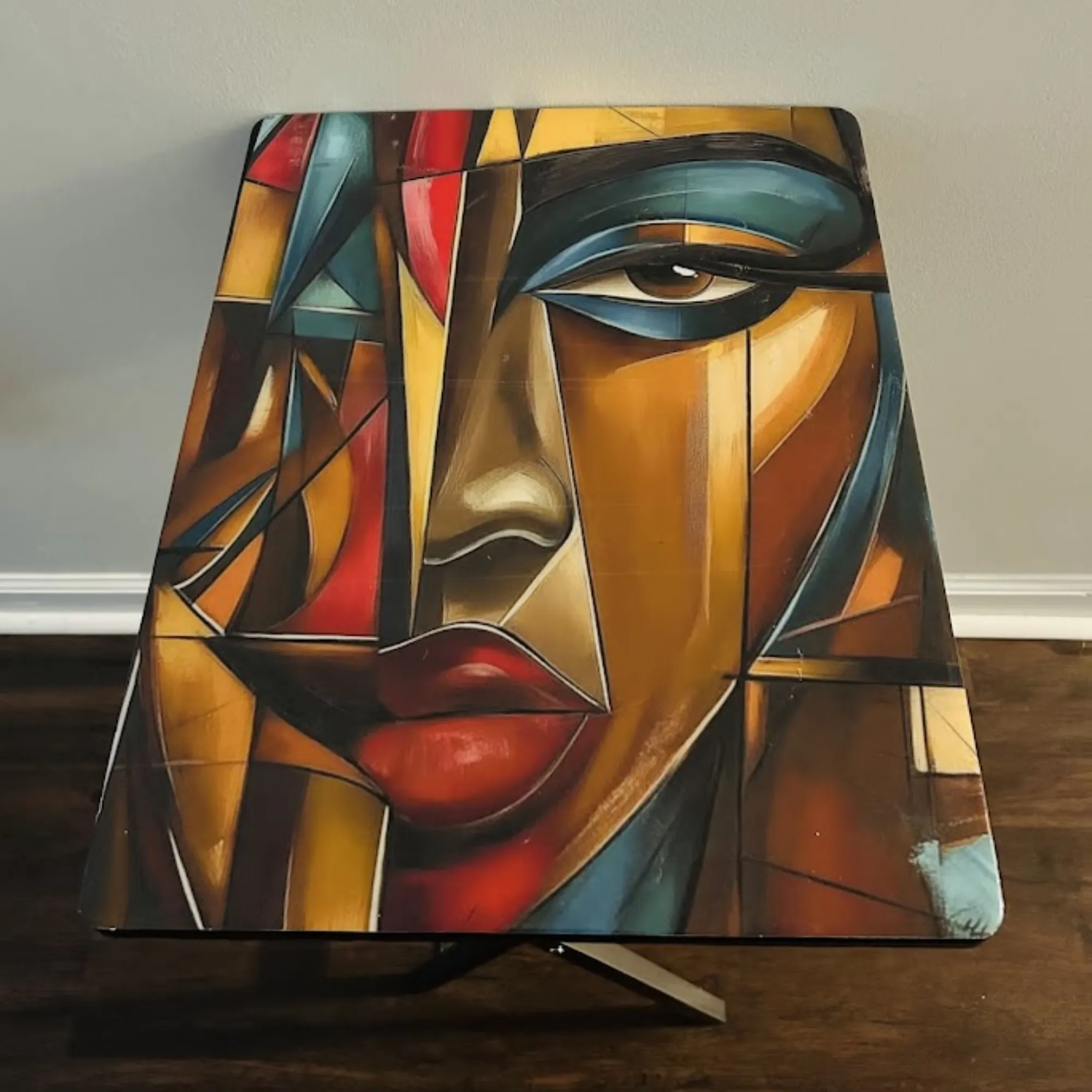 Colorful Abstract Tray Table-Epoxy Covered