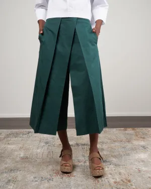 cotton linen sateen pleat culotte - carson green