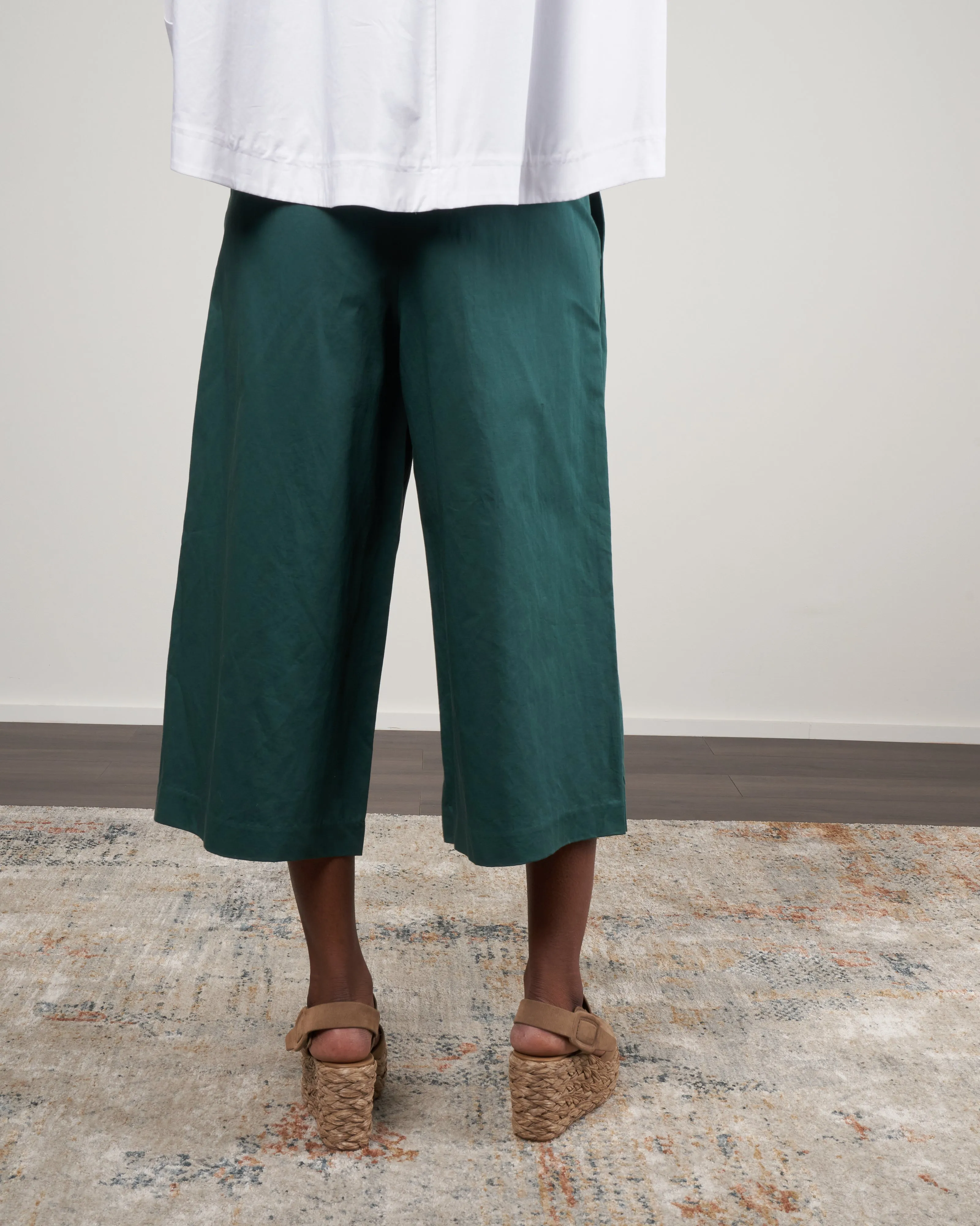 cotton linen sateen pleat culotte - carson green