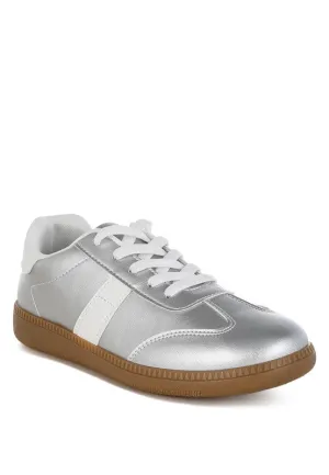 Crossover Lace-Up Metallic Sneaker