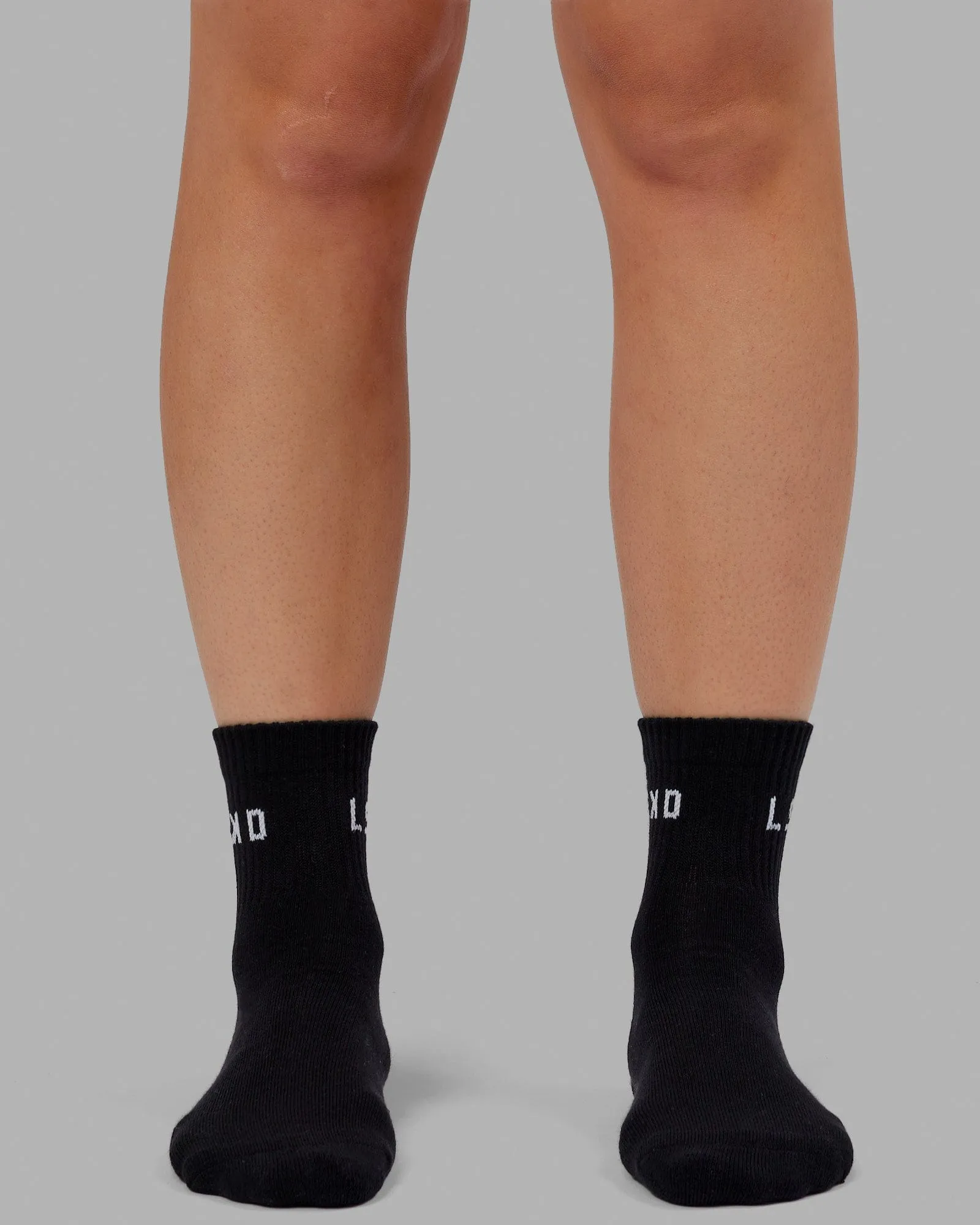 Daily Quarter 3 Pack Socks  - Black-White