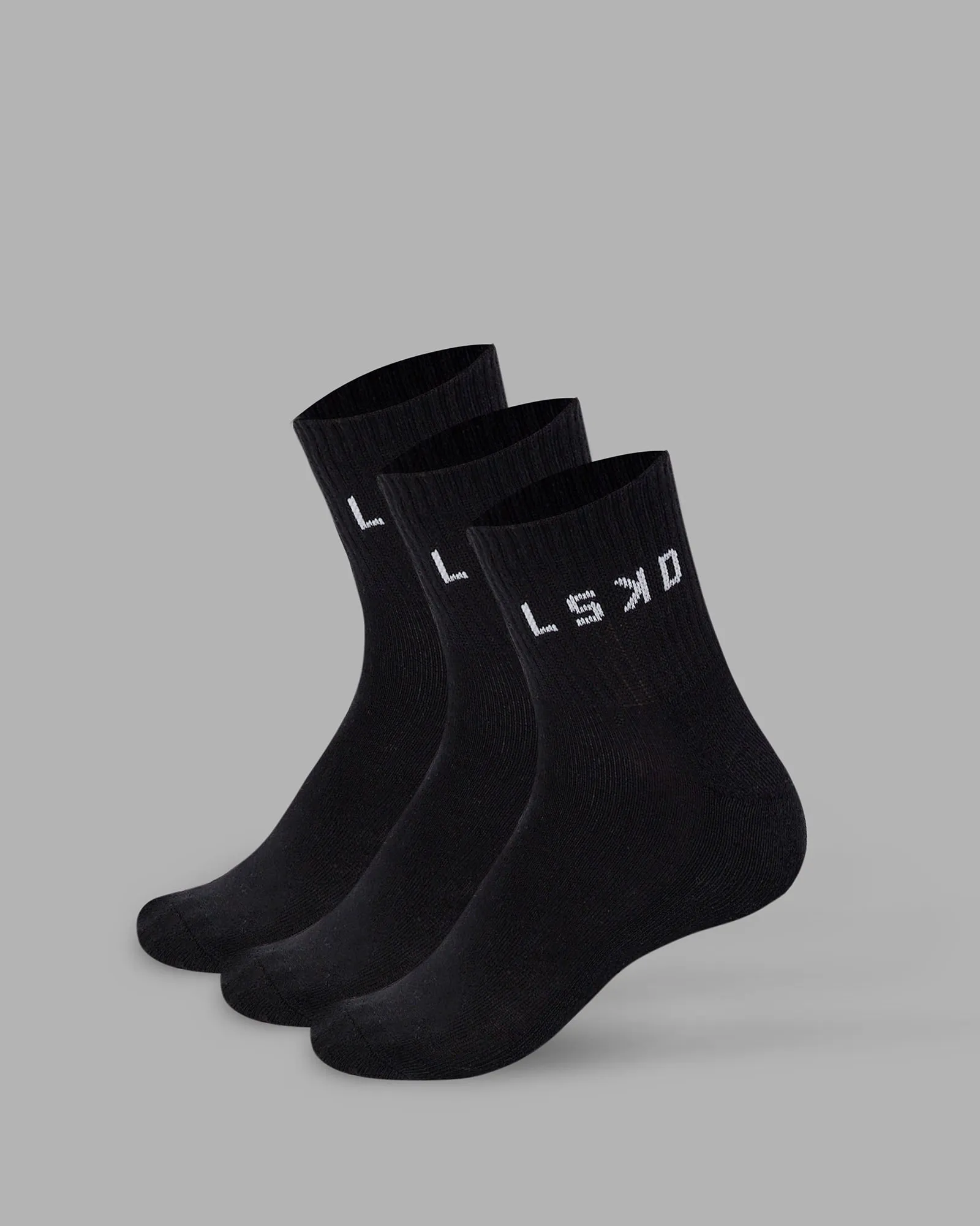 Daily Quarter 3 Pack Socks  - Black-White