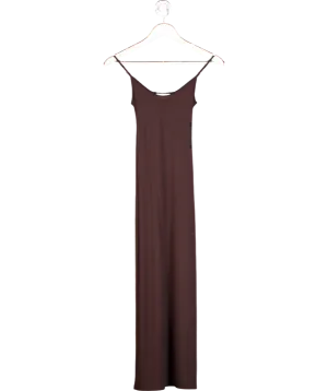 DISSH Brown Strappy Viscose Midi Dress UK XS