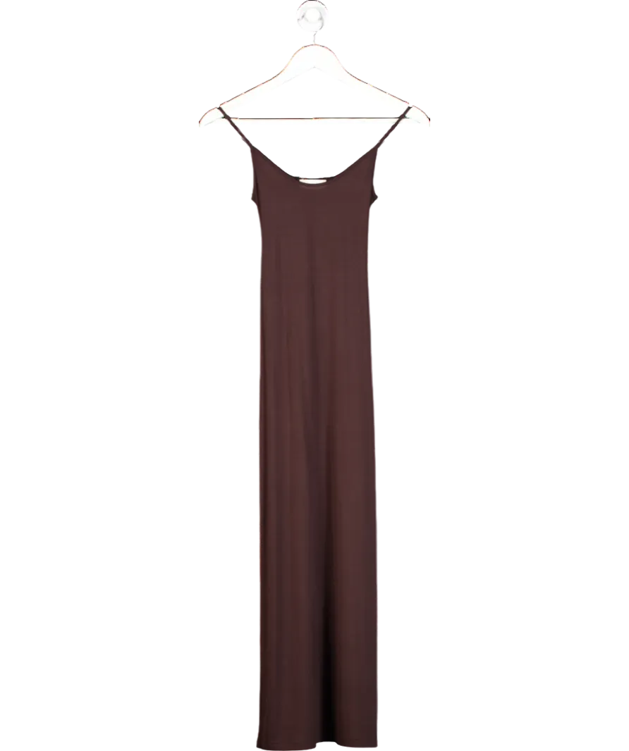 DISSH Brown Strappy Viscose Midi Dress UK XS