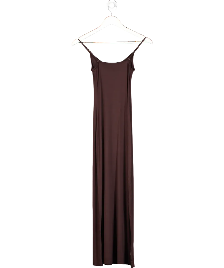 DISSH Brown Strappy Viscose Midi Dress UK XS