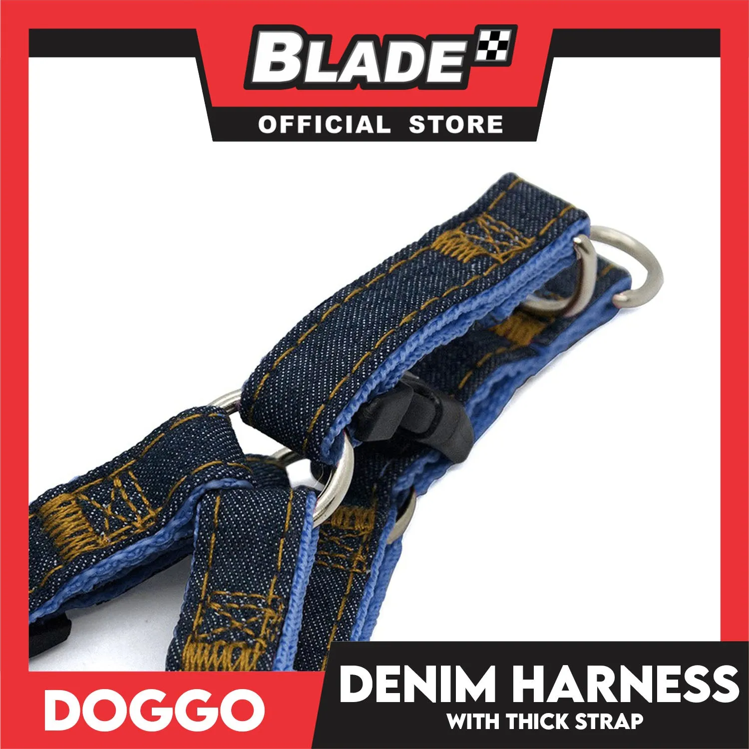 Doggo Denim Harness Large Size (Pink) Harness For Dog