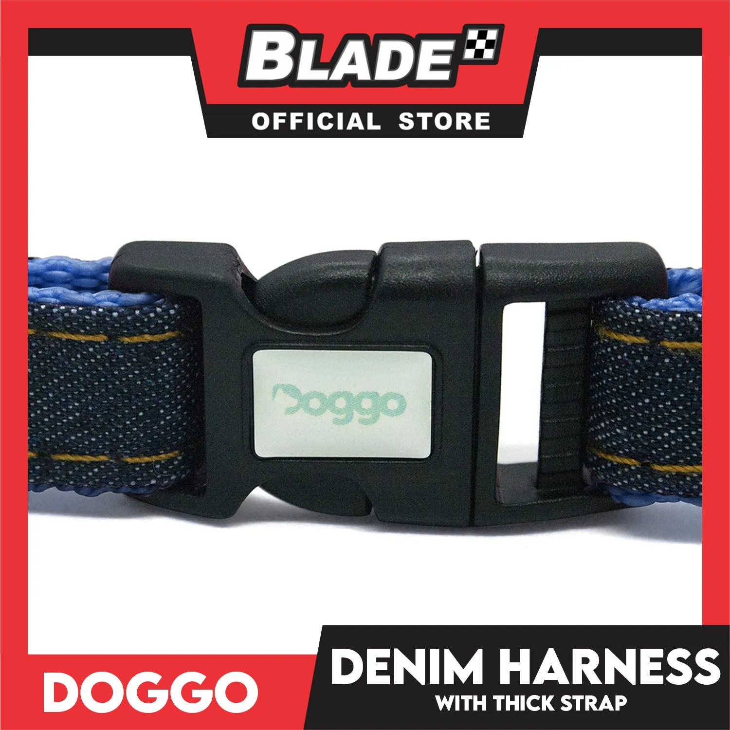 Doggo Denim Harness Large Size (Red) Harness For Dog