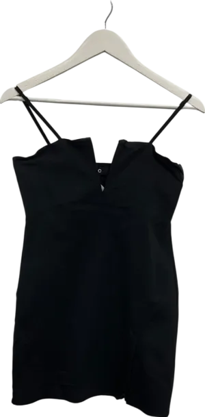 Ego Black Strappy Stretch Mini Dress UK 14