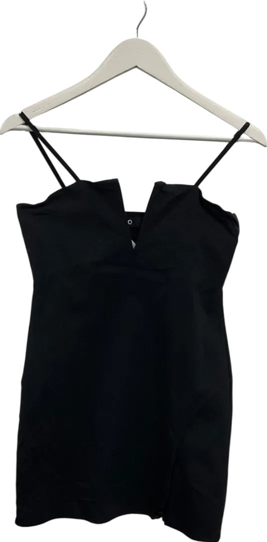 Ego Black Strappy Stretch Mini Dress UK 14