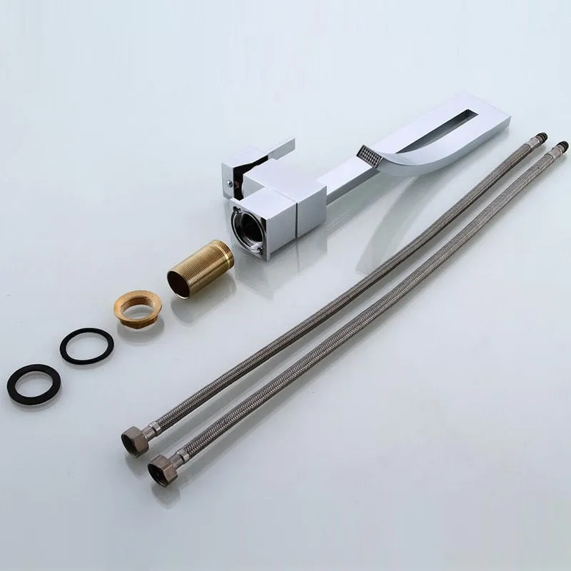 Elegant Brass Bathroom Square Basin Tap