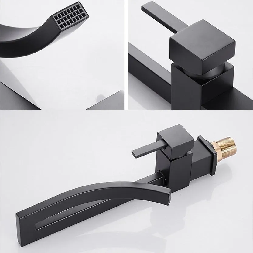 Elegant Brass Bathroom Square Basin Tap