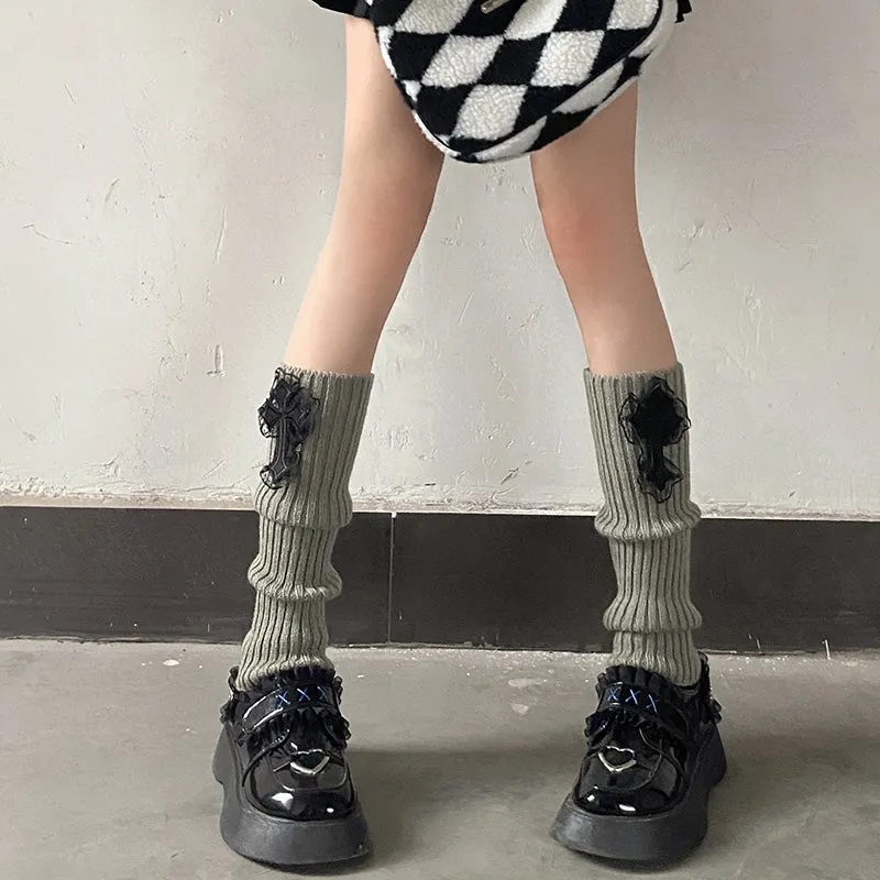 Elegant Gothic Cross Lace Socks SD01741