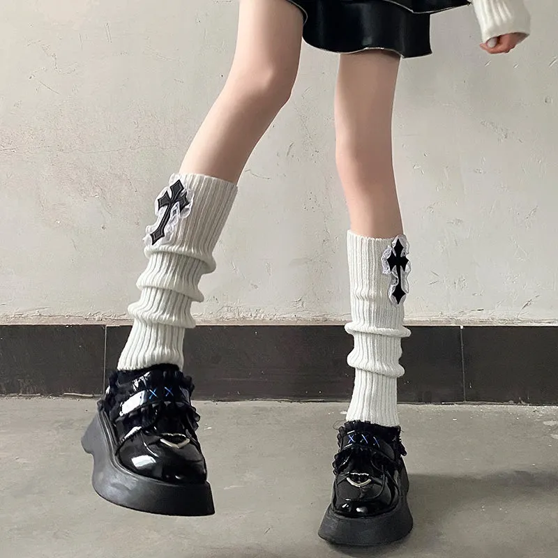 Elegant Gothic Cross Lace Socks SD01741