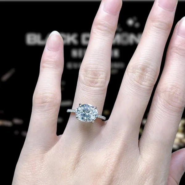 Elegant Oval Cut Simulated Diamond Engagement Ring