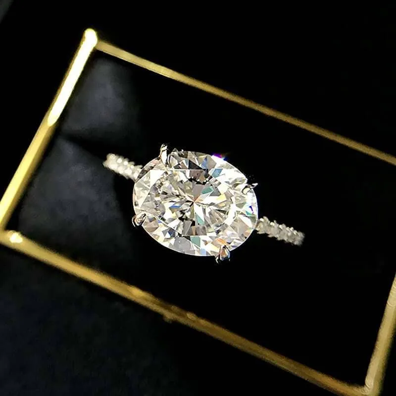 Elegant Oval Cut Simulated Diamond Engagement Ring