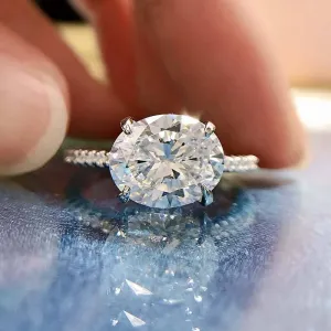 Elegant Oval Cut Simulated Diamond Engagement Ring