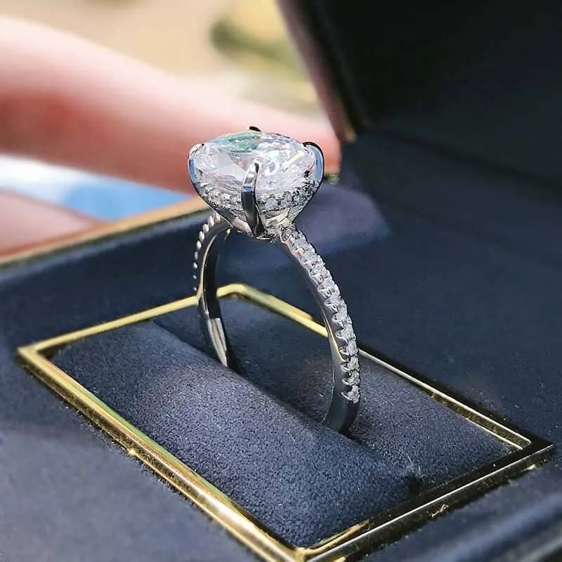 Elegant Oval Cut Simulated Diamond Engagement Ring