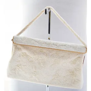 Elegant White Beaded Purse