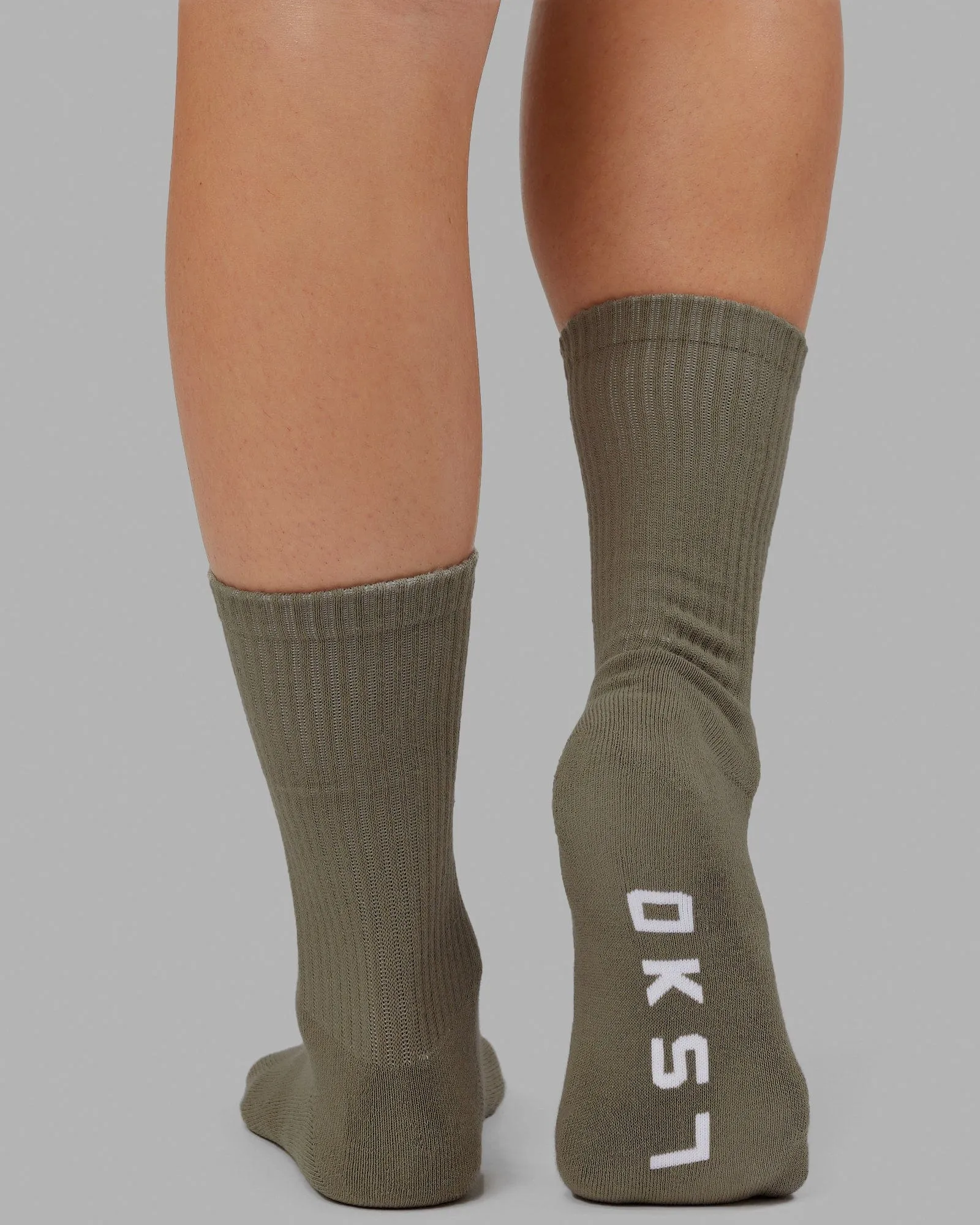 Essential 3 Pack Crew Socks - Khaki/Cream/Red