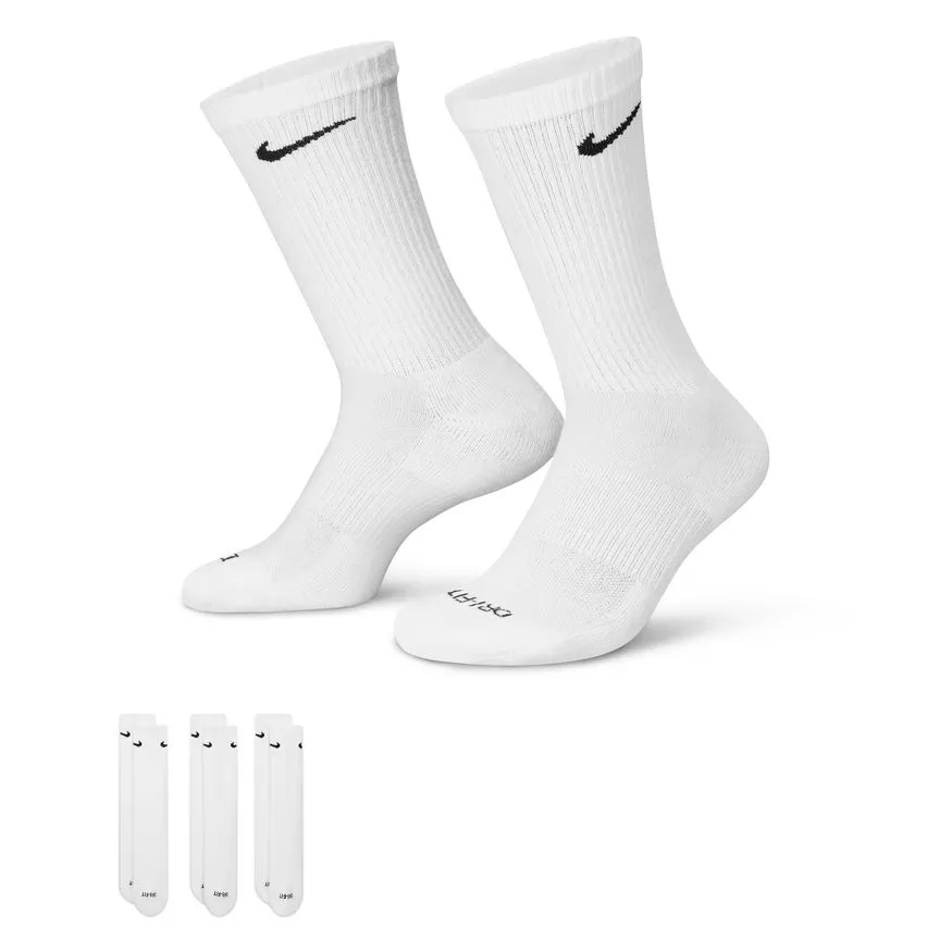 Everyday Socks Plus Cushioned Crew 3 Pack White Lrg