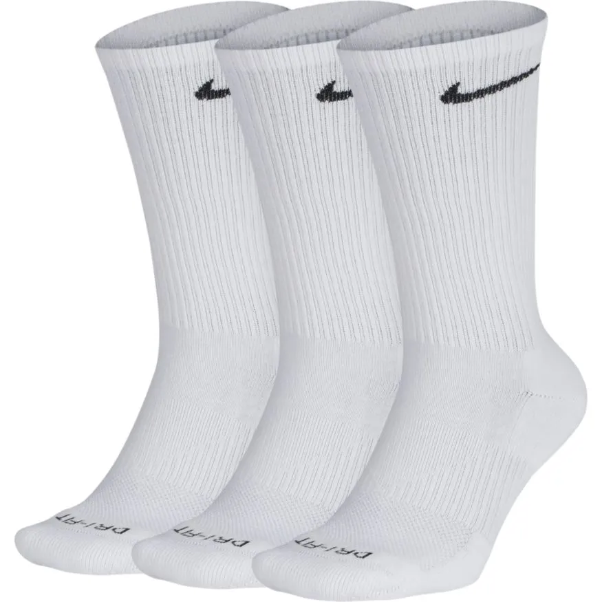 Everyday Socks Plus Cushioned Crew 3 Pack White Lrg