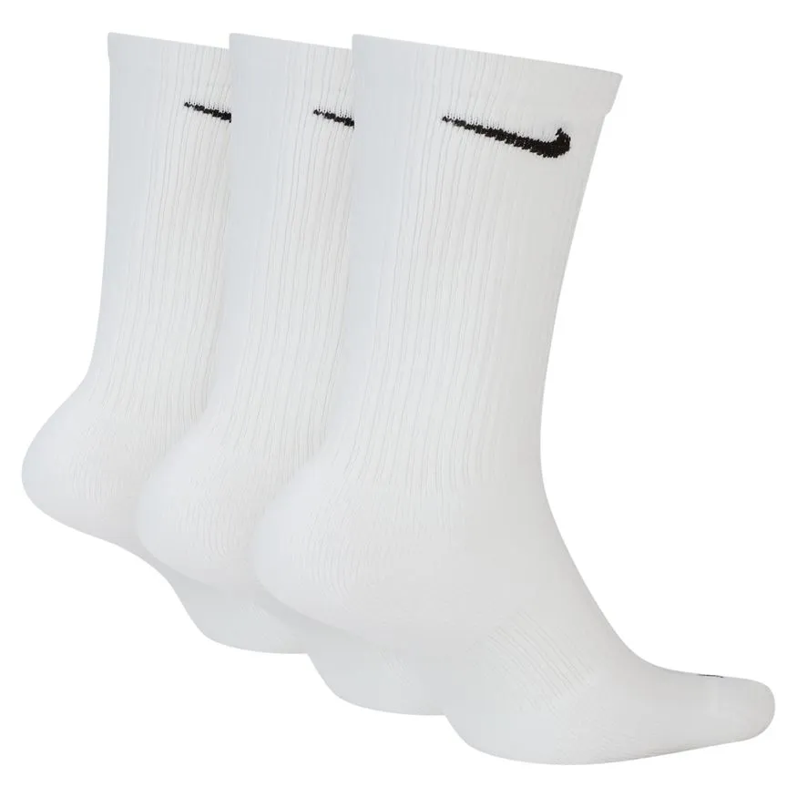 Everyday Socks Plus Cushioned Crew 3 Pack White Lrg