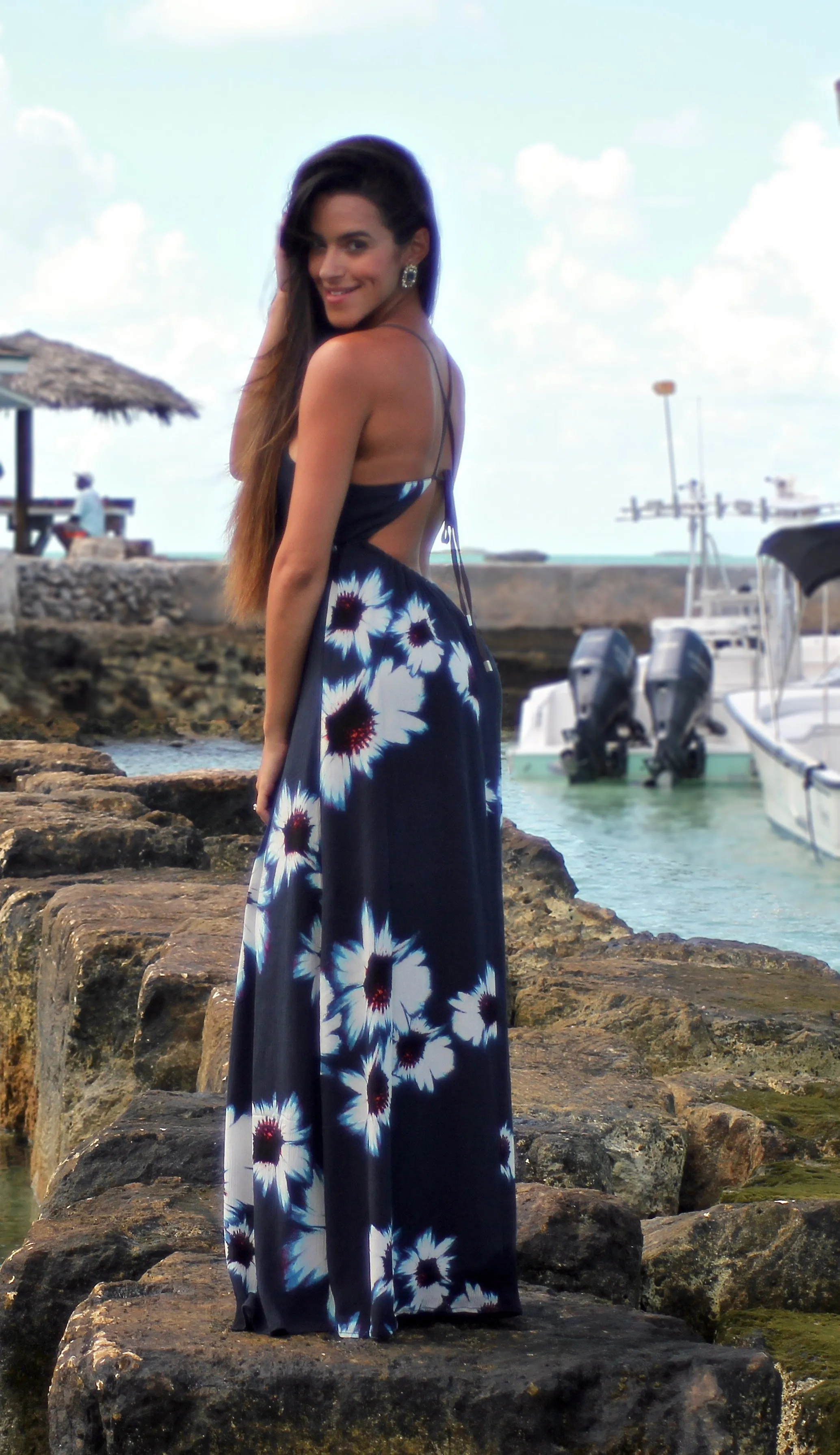 Floral Maxi with Keyhole Back