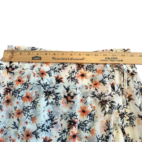 Free people Floral Maxi Skirt - Cream and Black, peach in size 8