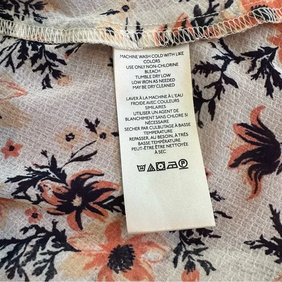 Free people Floral Maxi Skirt - Cream and Black, peach in size 8