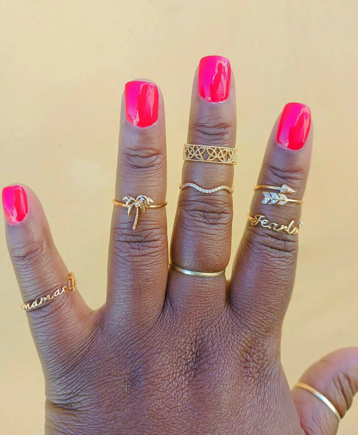 Gold Dipped Palm Tree Ring