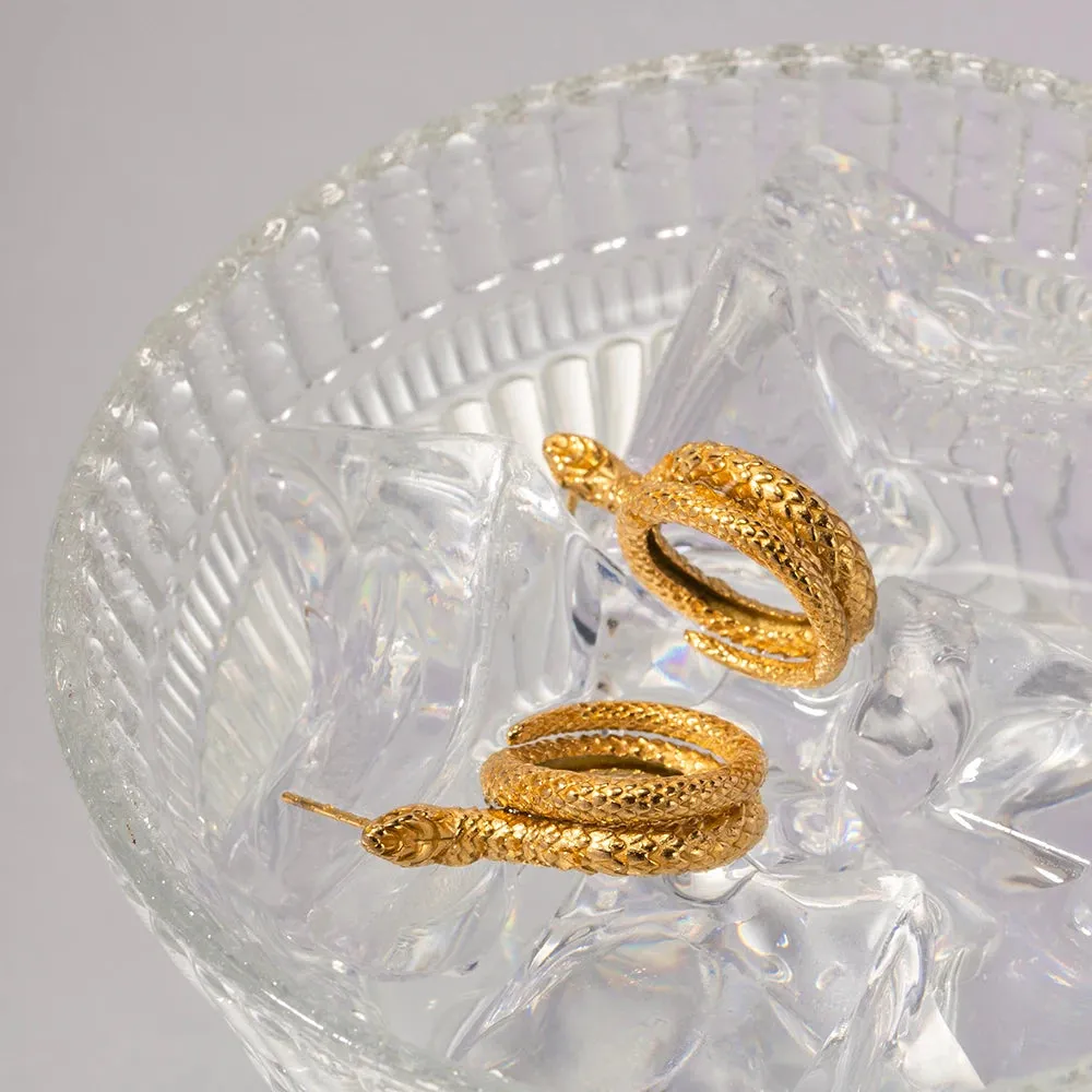 Golden Serpentine Elegance Earrings