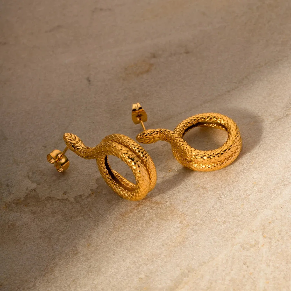 Golden Serpentine Elegance Earrings