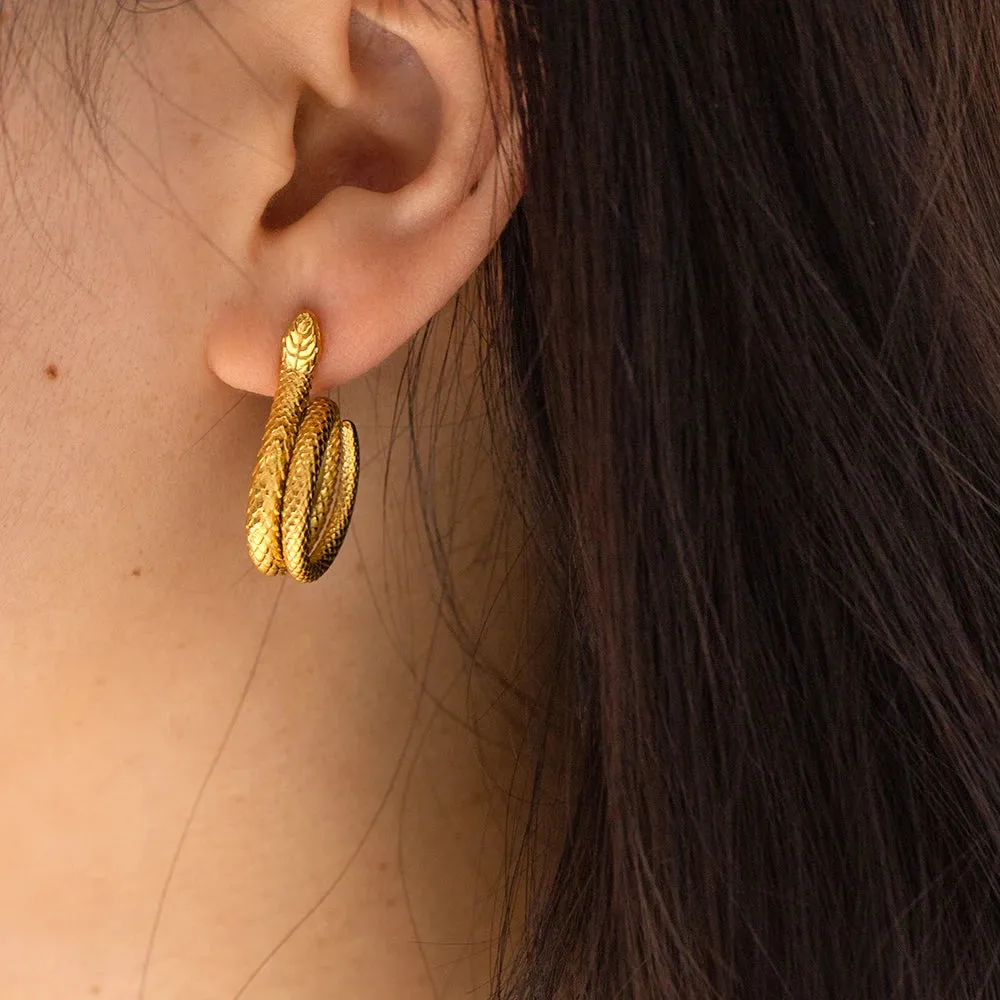 Golden Serpentine Elegance Earrings