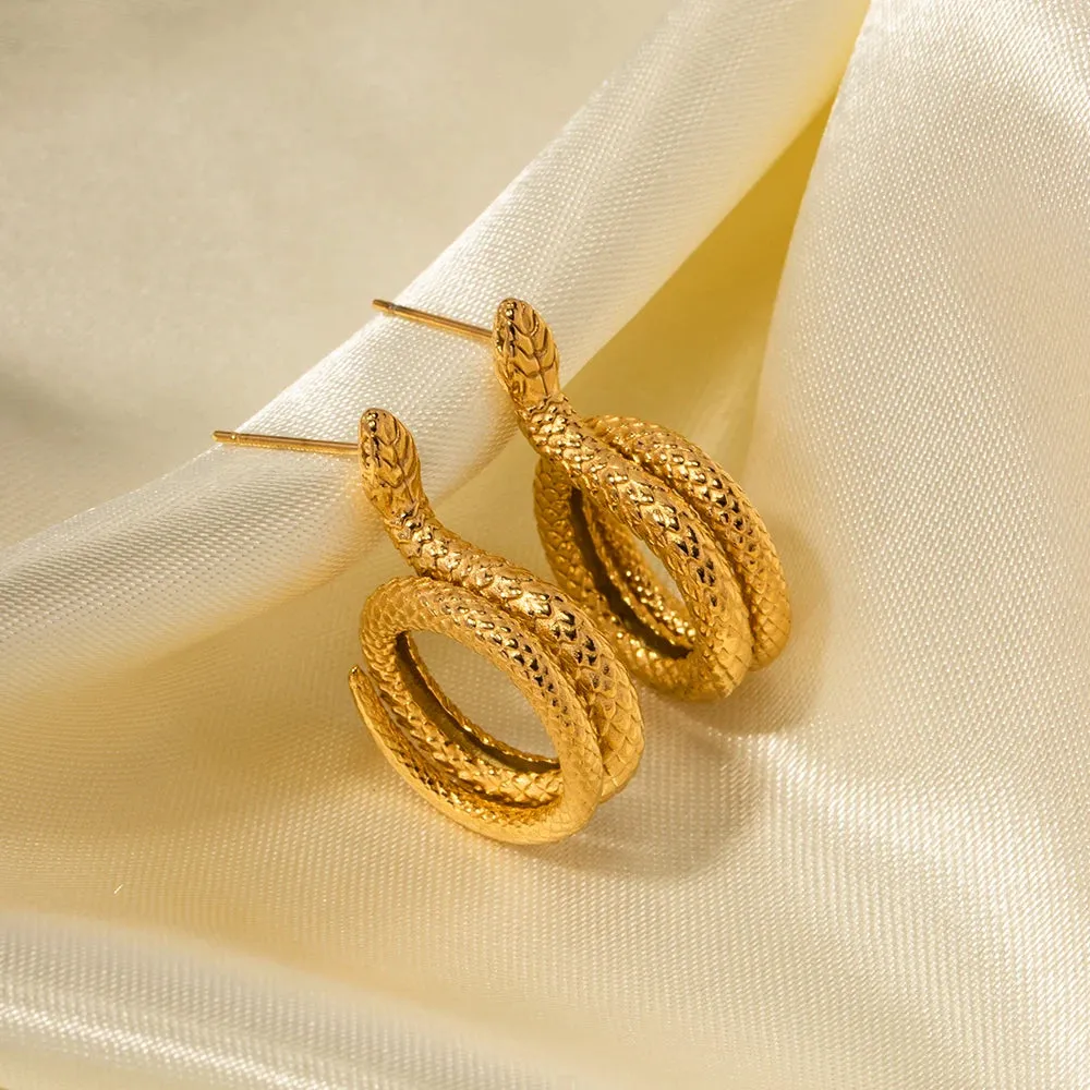 Golden Serpentine Elegance Earrings
