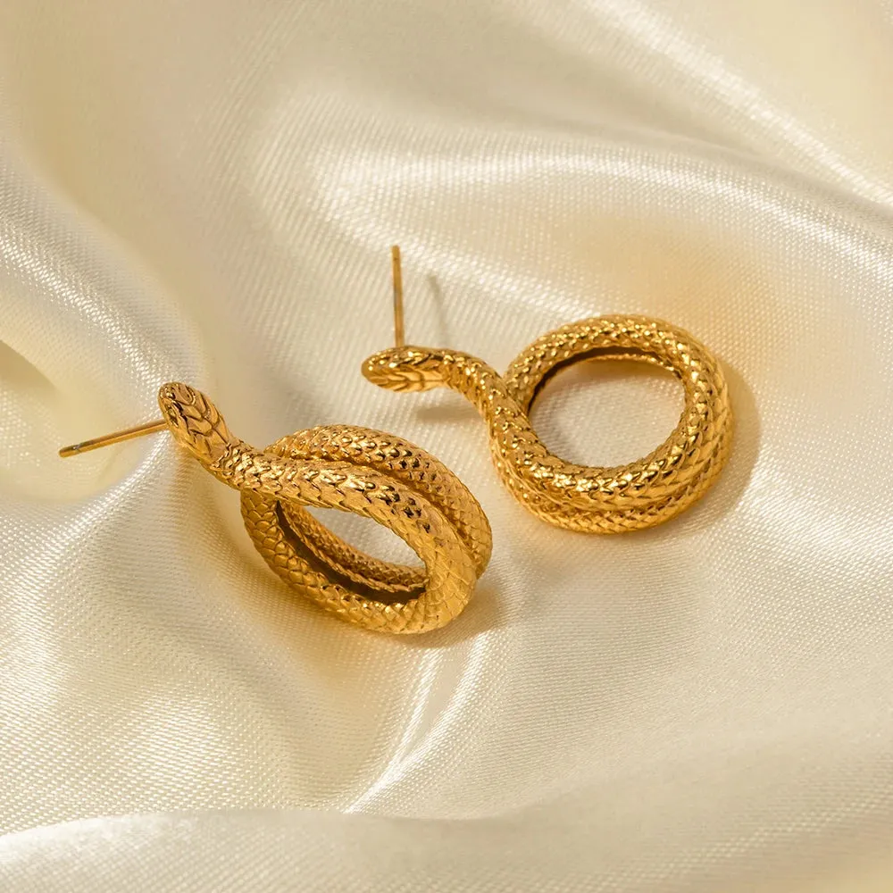 Golden Serpentine Elegance Earrings
