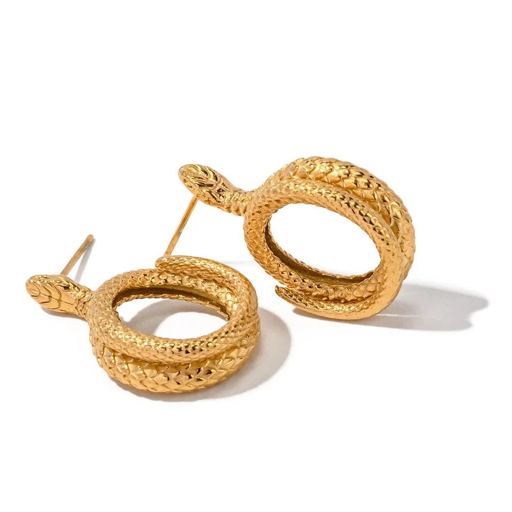 Golden Serpentine Elegance Earrings