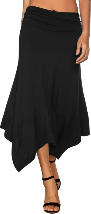 Handkerchief Hemline Midi Skirt