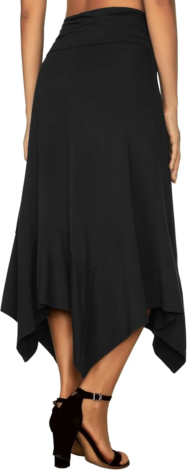 Handkerchief Hemline Midi Skirt