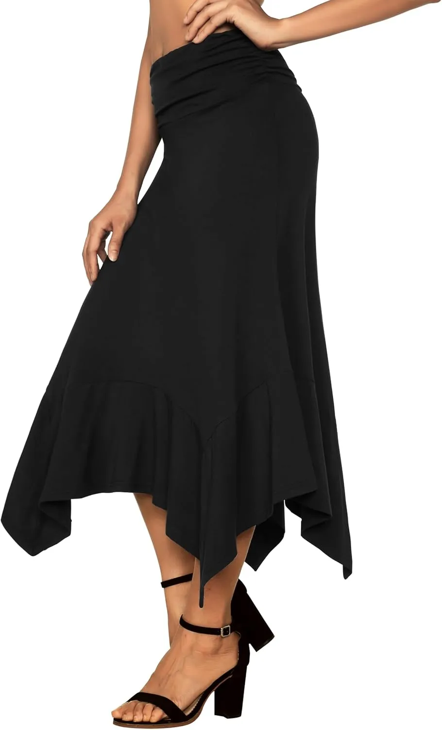 Handkerchief Hemline Midi Skirt
