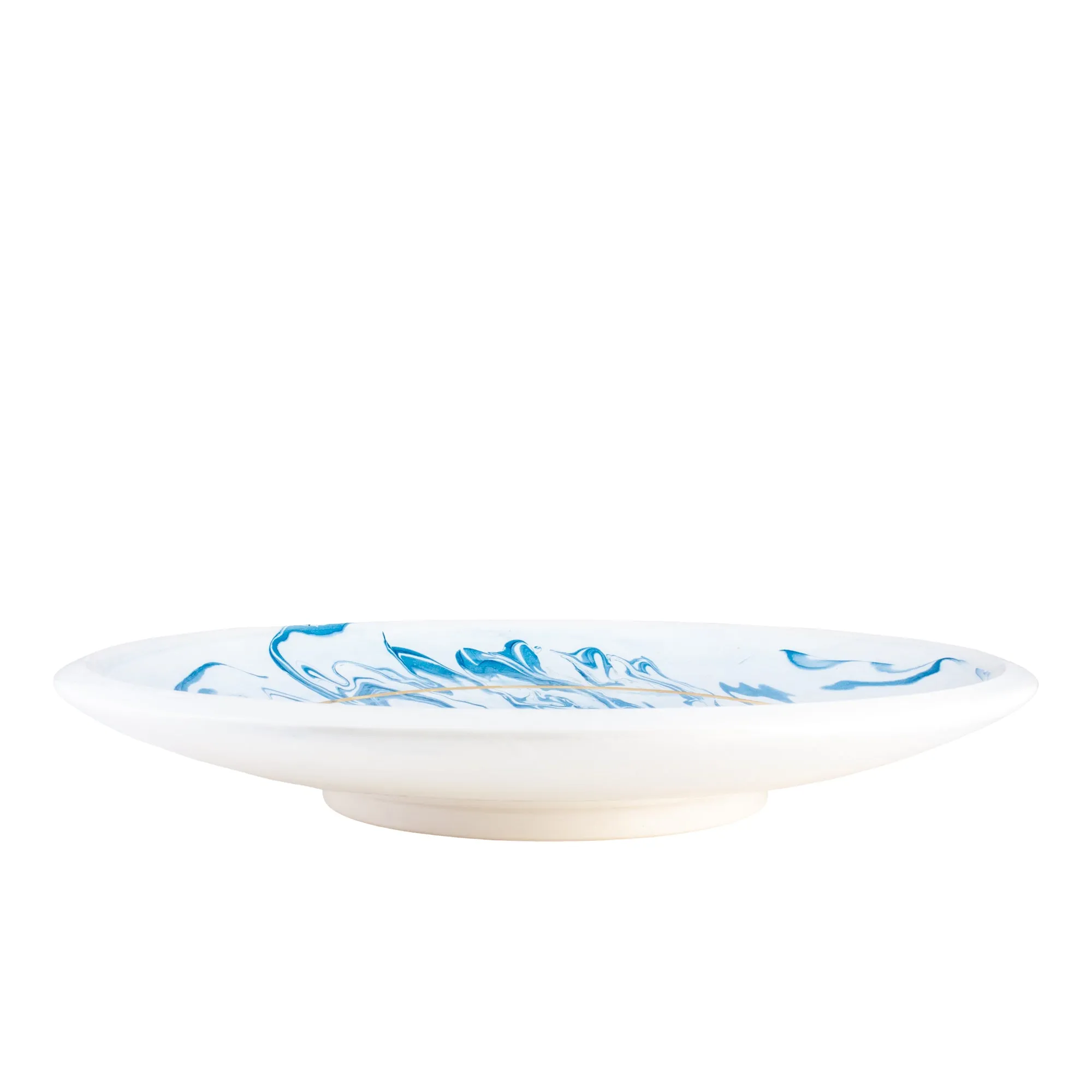 Handmade Marble Glazed Moroccan Platter with 12K Gold | More Colors Available