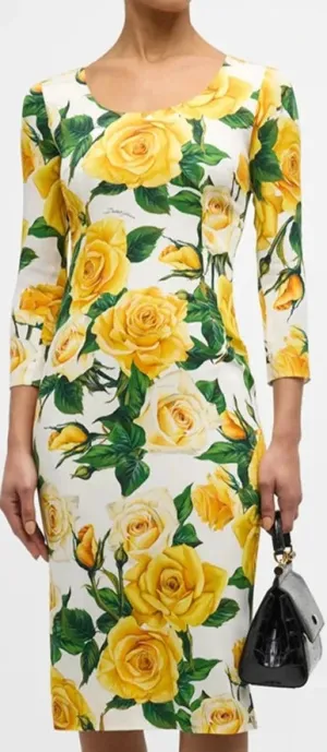 Hit Color Floral Printing Elegant Dresses