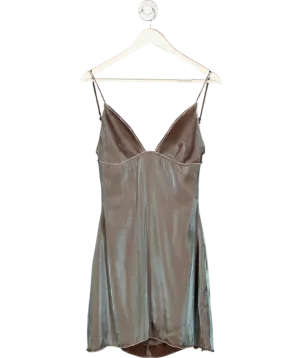 House of CB Grey Dimante Trim Strappy Dress UK S