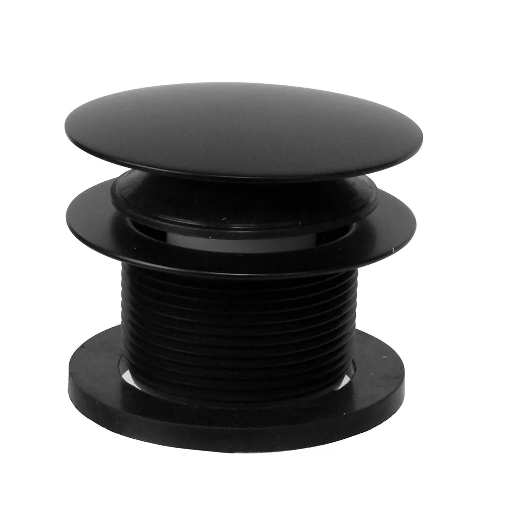 Illusionary Tip-Toe Overflow Tub Drain - Built-In - 11" Pvc/Flat Black