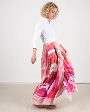 jinny long dress - pink agatha print