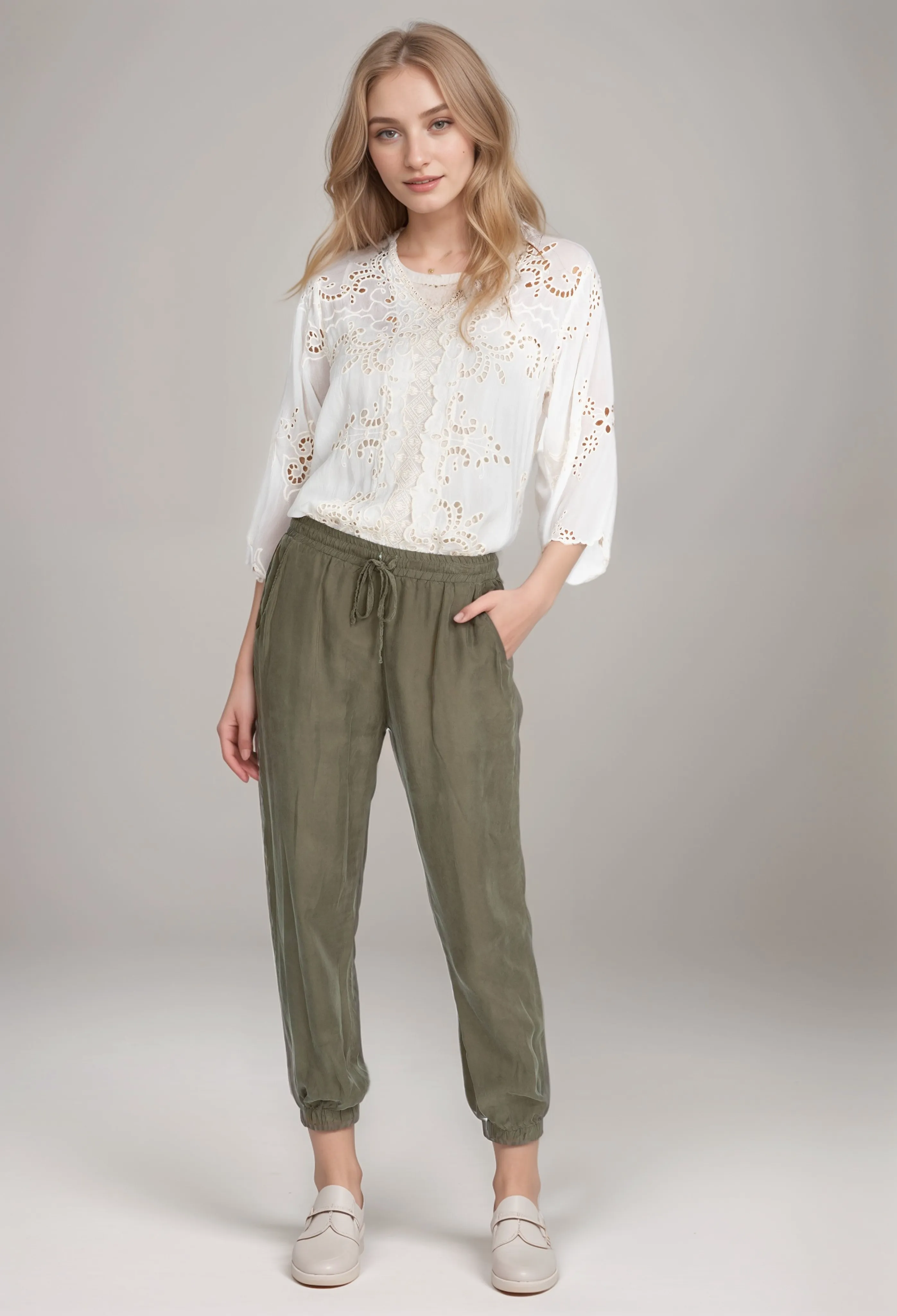 Johnny Was Alice Cropped Jogger Pants R65120 Boho Chic *