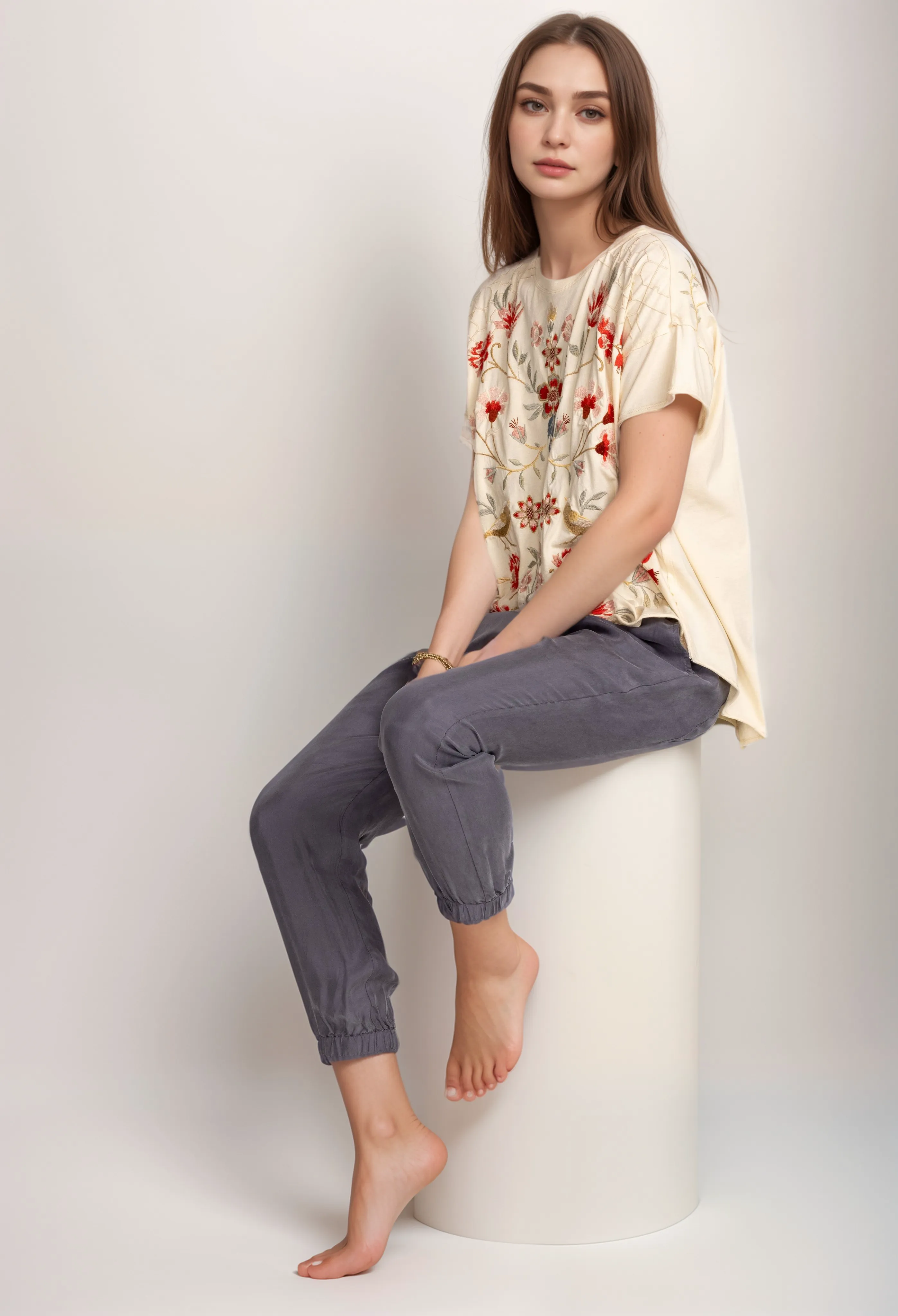 Johnny Was Alice Cropped Jogger Pants R65120 Boho Chic *