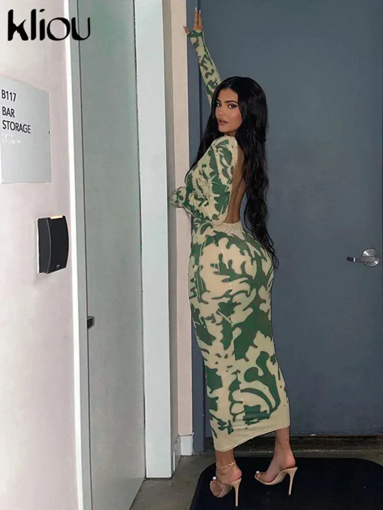 Kliou Elegant Sexy Maxi Dress