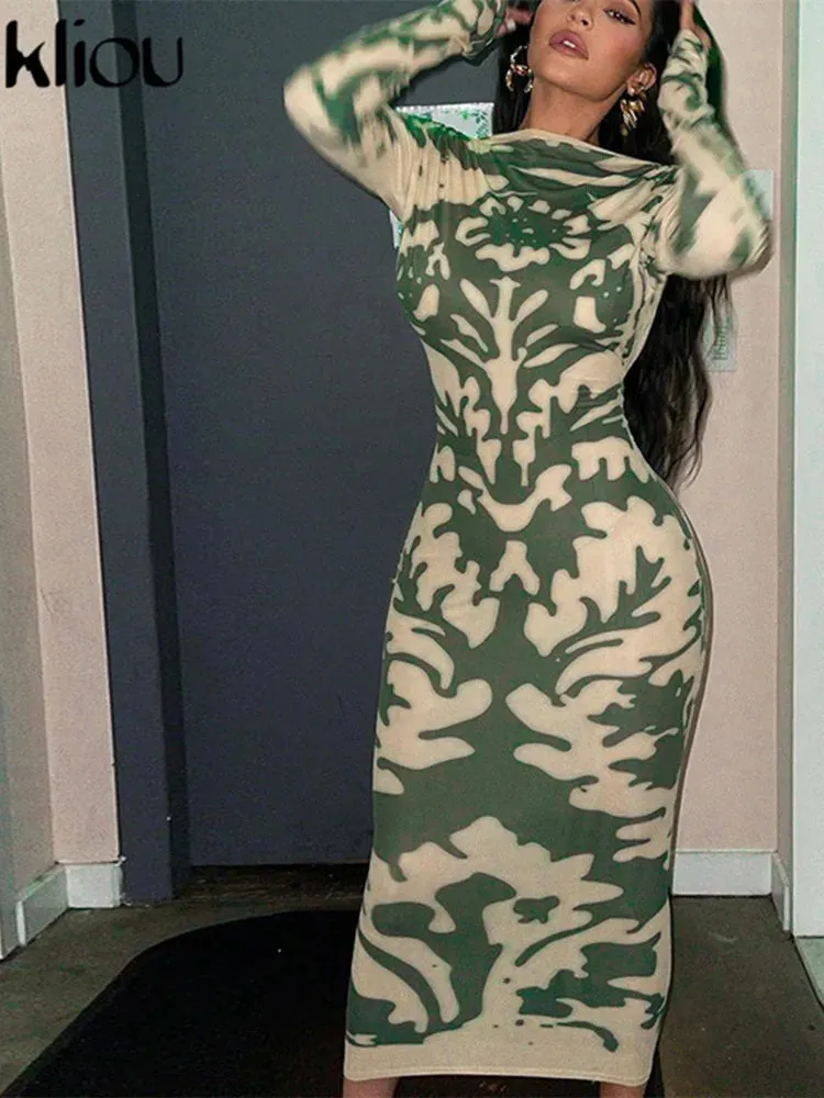 Kliou Elegant Sexy Maxi Dress