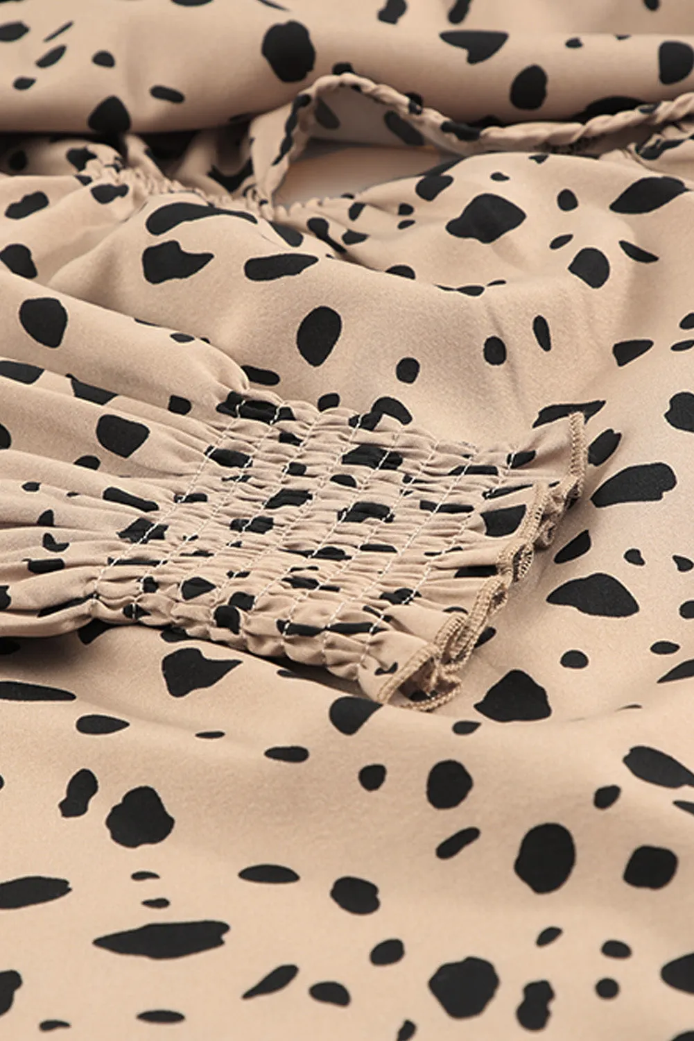 Leopard Print Cut-out Puff Sleeve Mini Dress